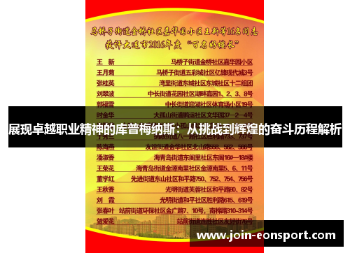 展现卓越职业精神的库普梅纳斯：从挑战到辉煌的奋斗历程解析